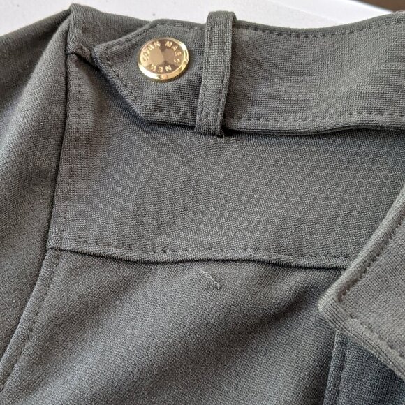 Andrew Marc khaki green jacket with gold accents, fitted, stretchy, flattering - Picture 10 of 10